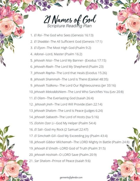 21 Names Of God To Pray Each Day