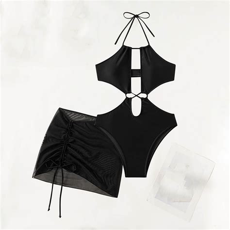 Aunvito Elegant Swimsuit For Women Fashion Comfortable Solid Bikini Women S Sexy Plain