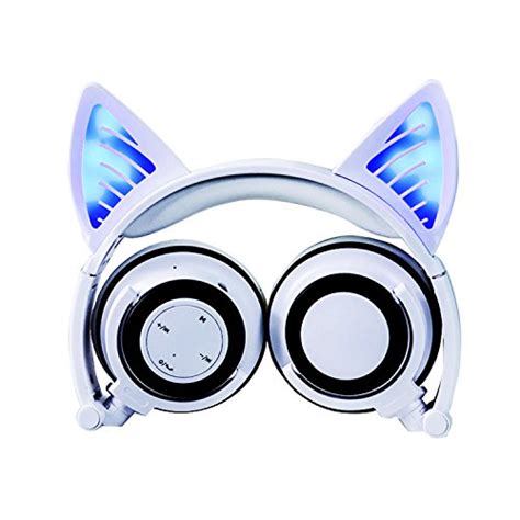 Buy Wireless Bluetooth Cat Ear Headphones Adult Aiture Headset Flashing Glowing Cosplay Fancy