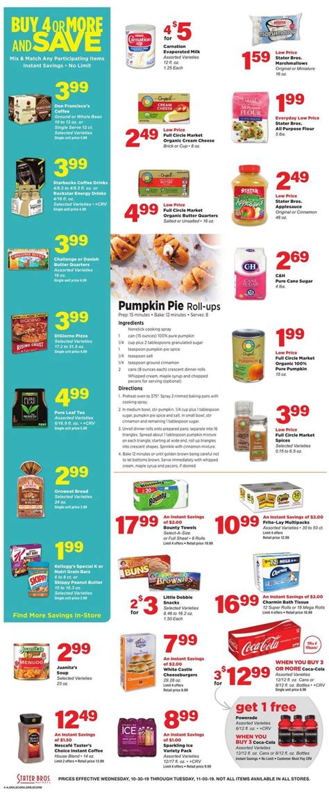 Valid 10 30 11 05 2019 Check The Current Stater Bros Weekly Ad And