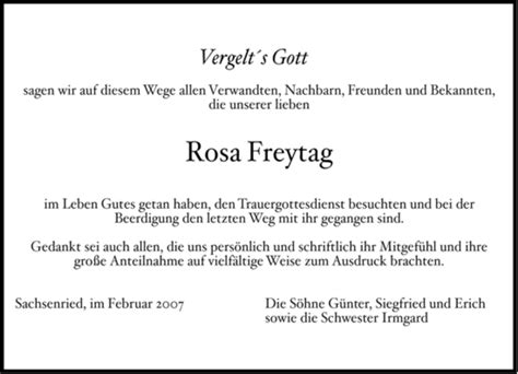 Traueranzeigen Von Rosa Freytag Trauer Merkur De