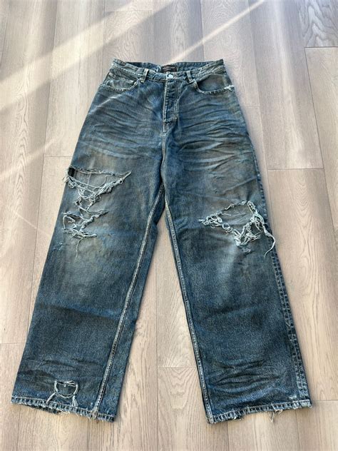 Balenciaga Balenciaga Mud Destroyed Jeans 2023 Japanese Denim Grailed