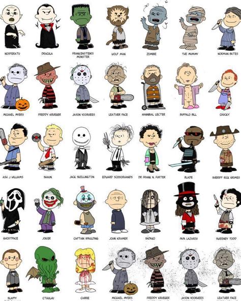 Peanuts Horror Movie Icon Tribute Art Run For Your Life Charlie