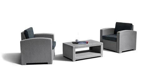 Комплект мебели под ротанг LF LUX 2 светло-серый с темно-серыми подушками