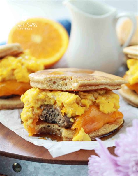 Pancake Breakfast Sandwich Griddlers - Peanut Butter and Fitness