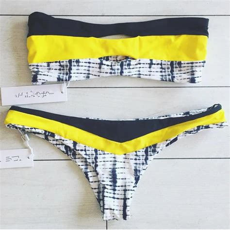 High Leg Bandeau Micro Brazilian Bikini Set Swimwear Female Two Pieces