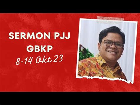 Sermon PJJ GBKP Minggu Ini 8 14 Okt 2023 Esra 7 6 10 YouTube