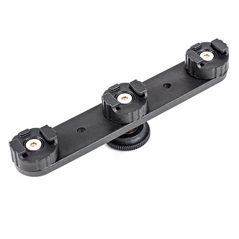 In Aluminum Camera Triple Hot Shoe Mount Adapter Bracket Holder Support J Ebay