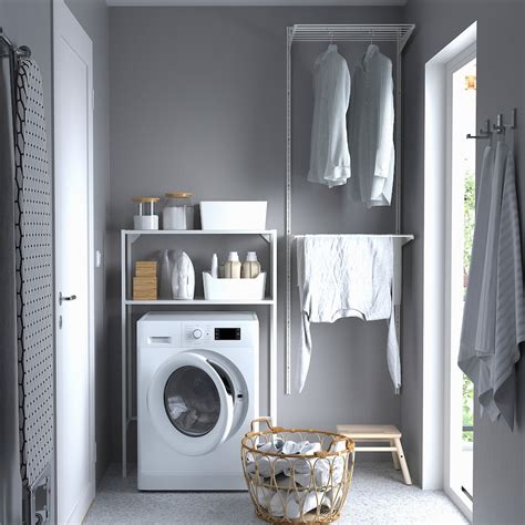 Enhet Frame W Shelves For Washing Machine White 80x30x129 Cm Ikea