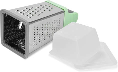 Fissman Four Sided Vegetable Grater Box Cheese Grater Stainless Steel Hand Held Grater Slicer