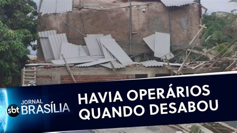 Andares de casa desabam em Arniqueiras Jornal SBT Brasília 04 11 2020