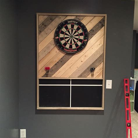 Dartboard Wall Barnwoodpallet Game Room Basement Pool Table Room