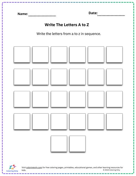 Letters A To Z Worksheets Jenny Printable