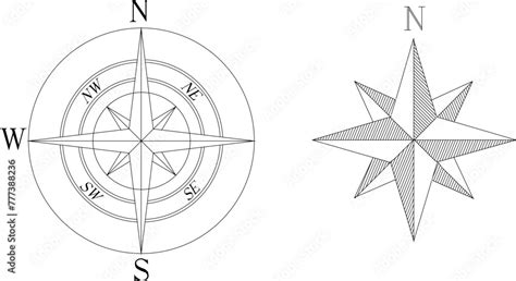 vector design sketch illustration logo icon compass symbol cardinal