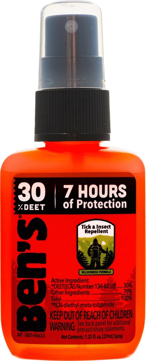 Ben's 30% DEET insect repellent provides up to 6 hrs. of protection ...