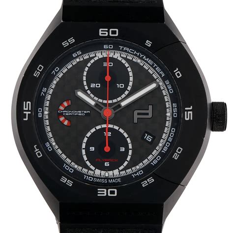 Porsche Design Dashboard Rare Red Dial Pvd Titanium Chronograph