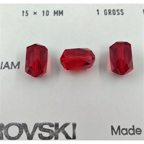 5204 Vintage Swarovski Crystal Bead Barrel Shape Light Siam Mm 15x10