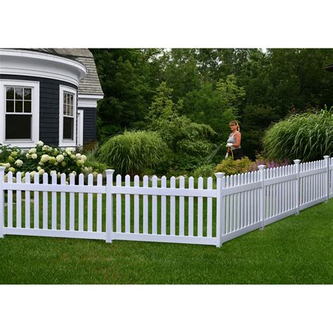 Zippity 3 Ft H X 6 Ft W Newport No Dig Vinyl Fence Backyard Fences Front Yard Landscaping