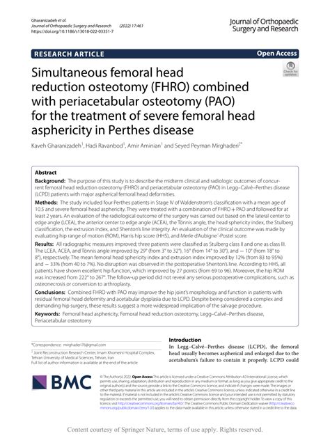 (PDF) Simultaneous femoral head reduction osteotomy (FHRO) combined ...