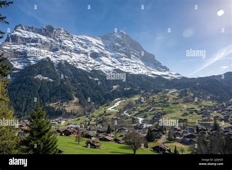 Grindelwald Beautiful Village In Mountain Scenery Switzerland Stock
