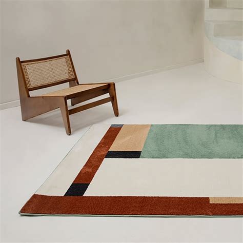 X Rectangular Geomatric Contemporary Multipurpose Green Area Rug