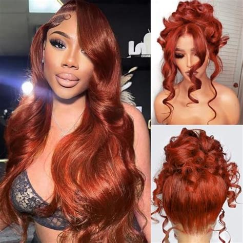 Amazon Reddish Brown Lace Front Wigs Human Hair Auburn