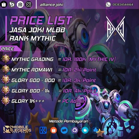 Joki Boost Rank Point Glory Rank Mobile Legend Mlbb Ml Joki Game Boost Tiket And Voucher