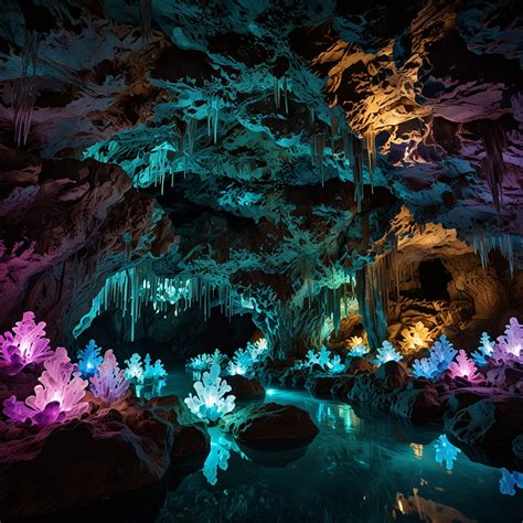 ArtStation - Shimmering Crystal Cave with Luminescent Streams and