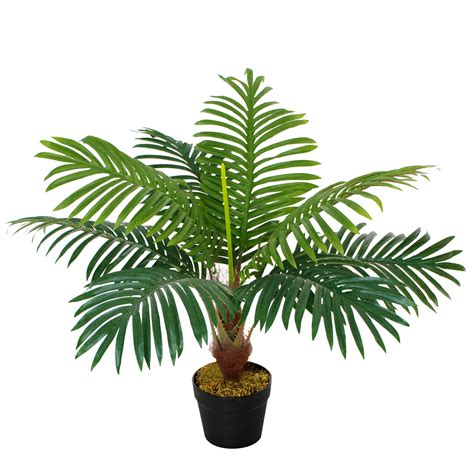 Outsunny Artificial Palm Tree Decorative Plant Leaves With Nursery