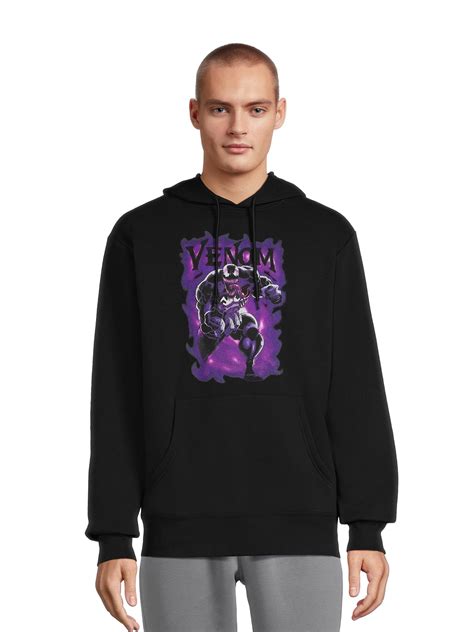 Marvel Venom Men's and Big Men's Graphic Hoodie with Long Sleeves ...