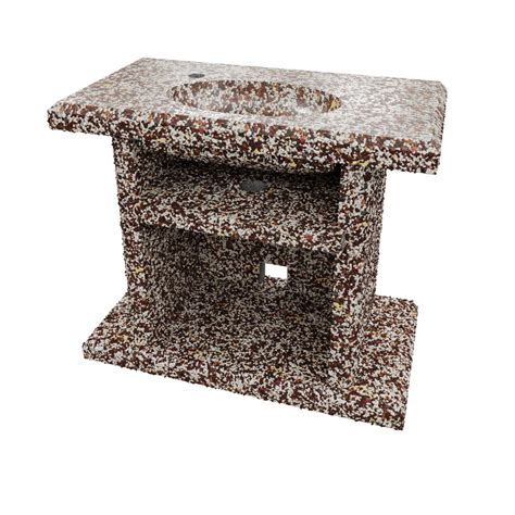 Стол с каменной мойкой 1000*520мм, фактура Зимняя вишня, для улицы или ...