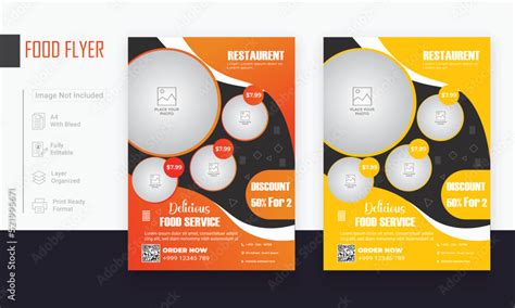 Fast food flyer template design Stock Vector | Adobe Stock