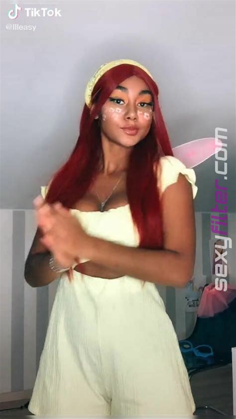 Cute Elizabeth Anorue Shows Cleavage In Yellow Overall And Bouncing Tits Sexyfilter