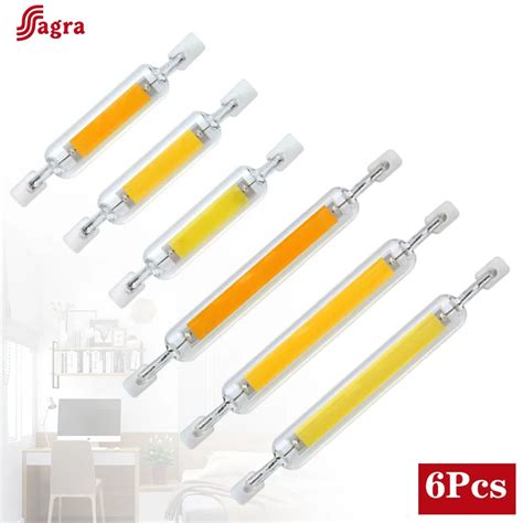 6pcs Lot R7s Led 78mm 118mm R7s Light Bulb 5w 10w 20w Cob Glass Lampada