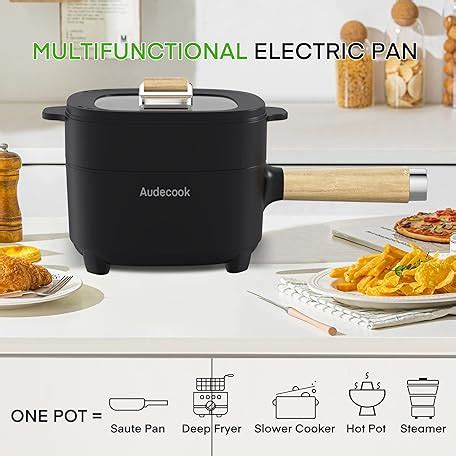 Mua Audecook Hot Pot Electric L Cermic Glaze Non Stick Frying Pan Inch Portable Travel
