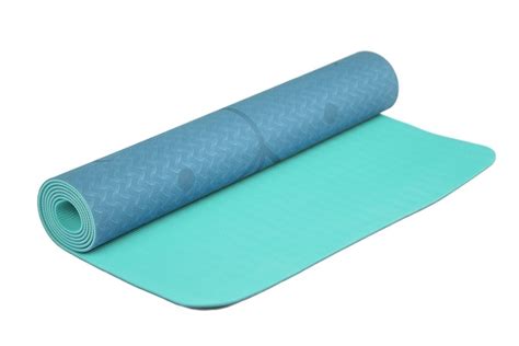 Коврик для йоги Devi Yoga двухслойный с разметкой 183x61x0,5 см, сине ...