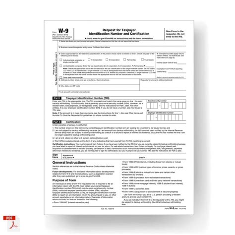 Form W 9 Request For Taxpayer Identification Number And Certification