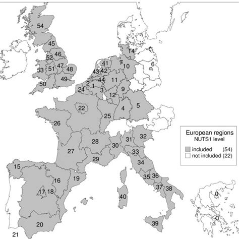 map  european regions  scientific diagram