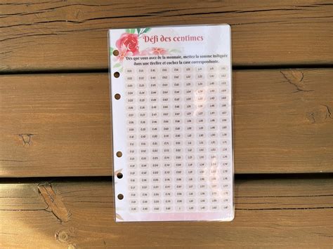 Tracker D Fi Des Centimes Recto Verso Pour Classeur Budg Taire Etsy