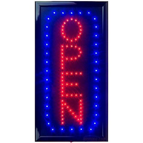 Ultima Led Neon Open Sign For Business Vertical Lighted Sign Open With Flashing Mode Indoor