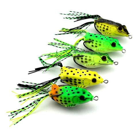 RU 5Pcs New Style 6cm 12g Soft Toad Frogs Bass Fishing Lure Soft