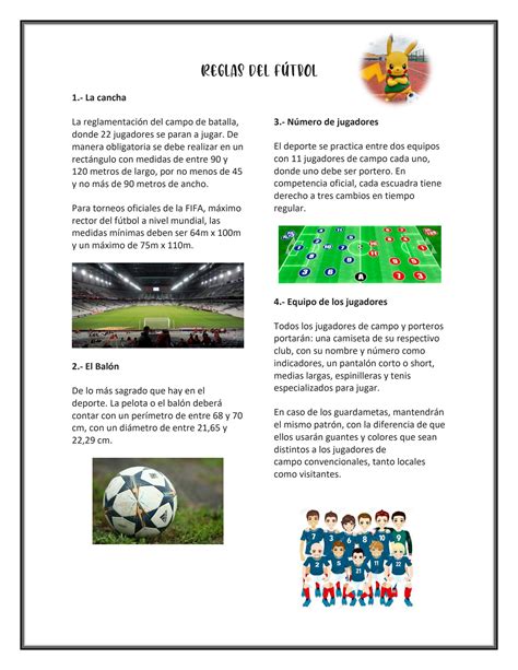 SOLUTION: Las reglas basicas del futbol - Studypool