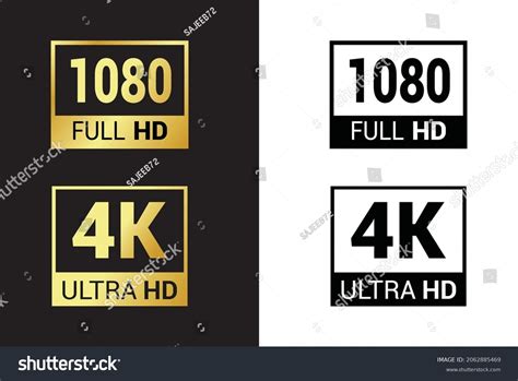 set full hd  ultra hd stock vector royalty