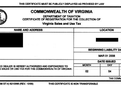 Resale Certificate Examples