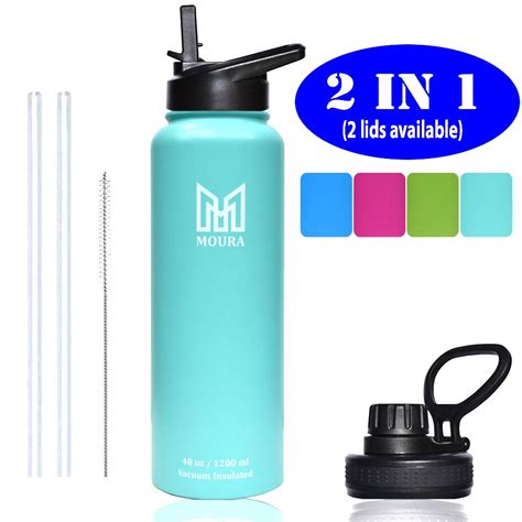 Buy 40 Oz Stainless Steel Water Bottle With Straw Lid Hydro Vacuum Insulated Double Wall