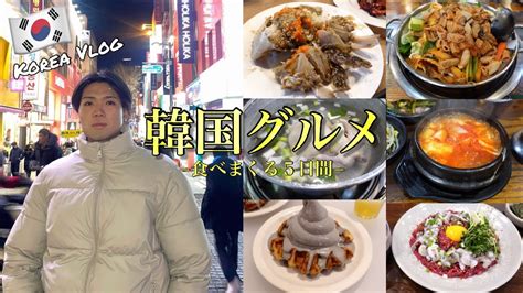 ソウルVlog 韓国料理を爆食いの旅広蔵市場陳玉華ハルメ元祖タッカンマリプチョンユッケカンジャンケジャンカフェ麻薬キンパ