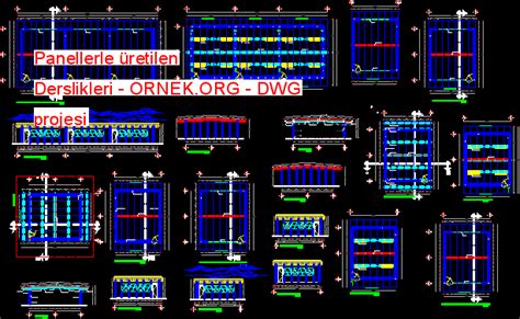 Proje Sitesi Panellerle Retilen Derslikleri Autocad Projesi