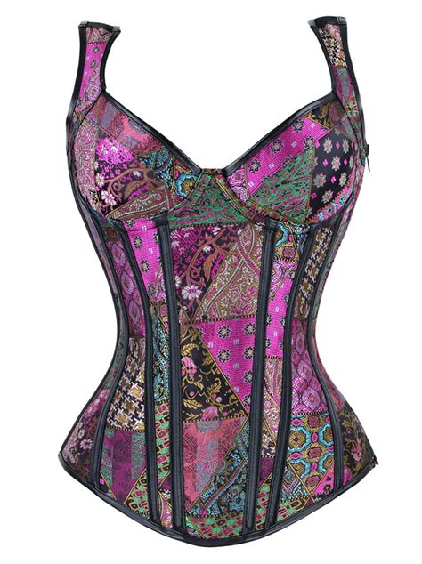 Gothic Retro Jacquard Peasant Shoulder Straps Boby Shaper Tank Bustier