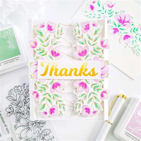 Pinkfresh Studio Charming Floral Border Hot Foil Plate The Foiled Fox