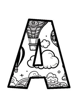 Zentangle Hot Air Balloon Bulletin Board Letters Hot Air Balloon